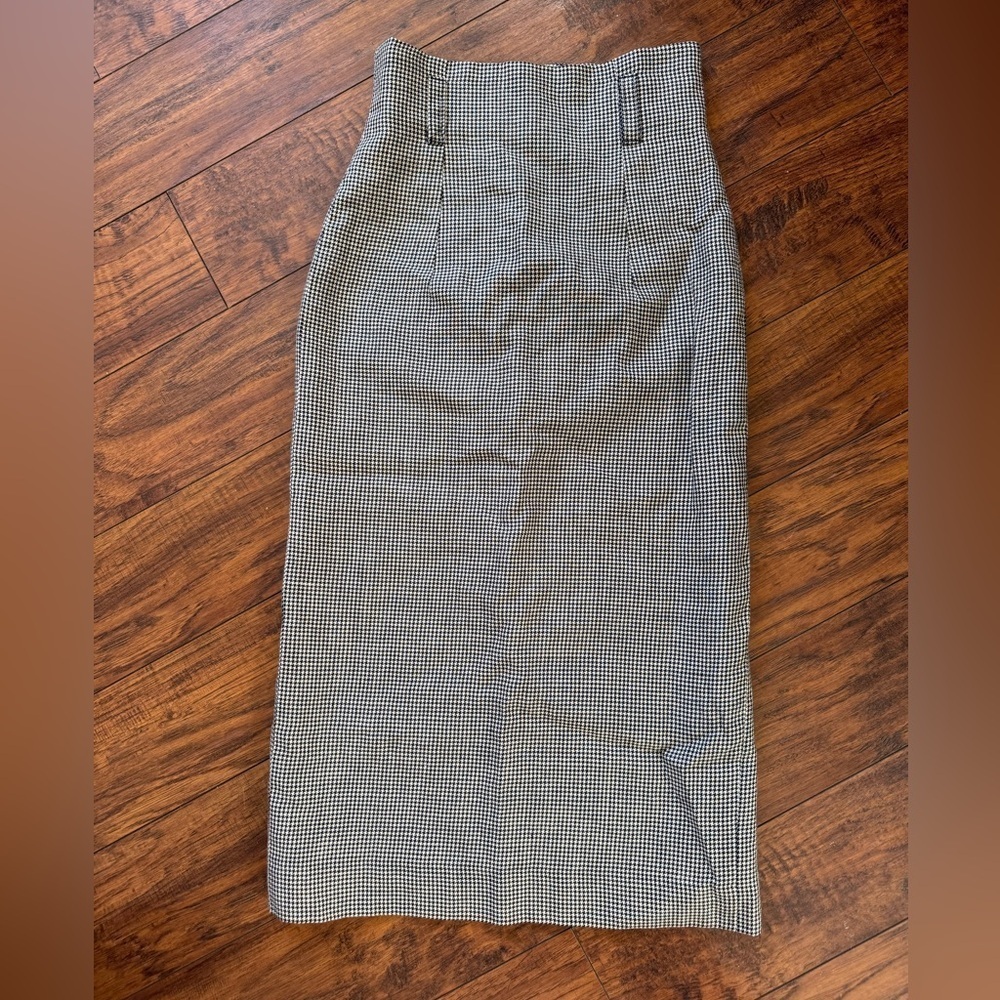 Thomas Farthing Bucktrout Tailoring Tweed Houndstooth Pencil Skirt | Size 2